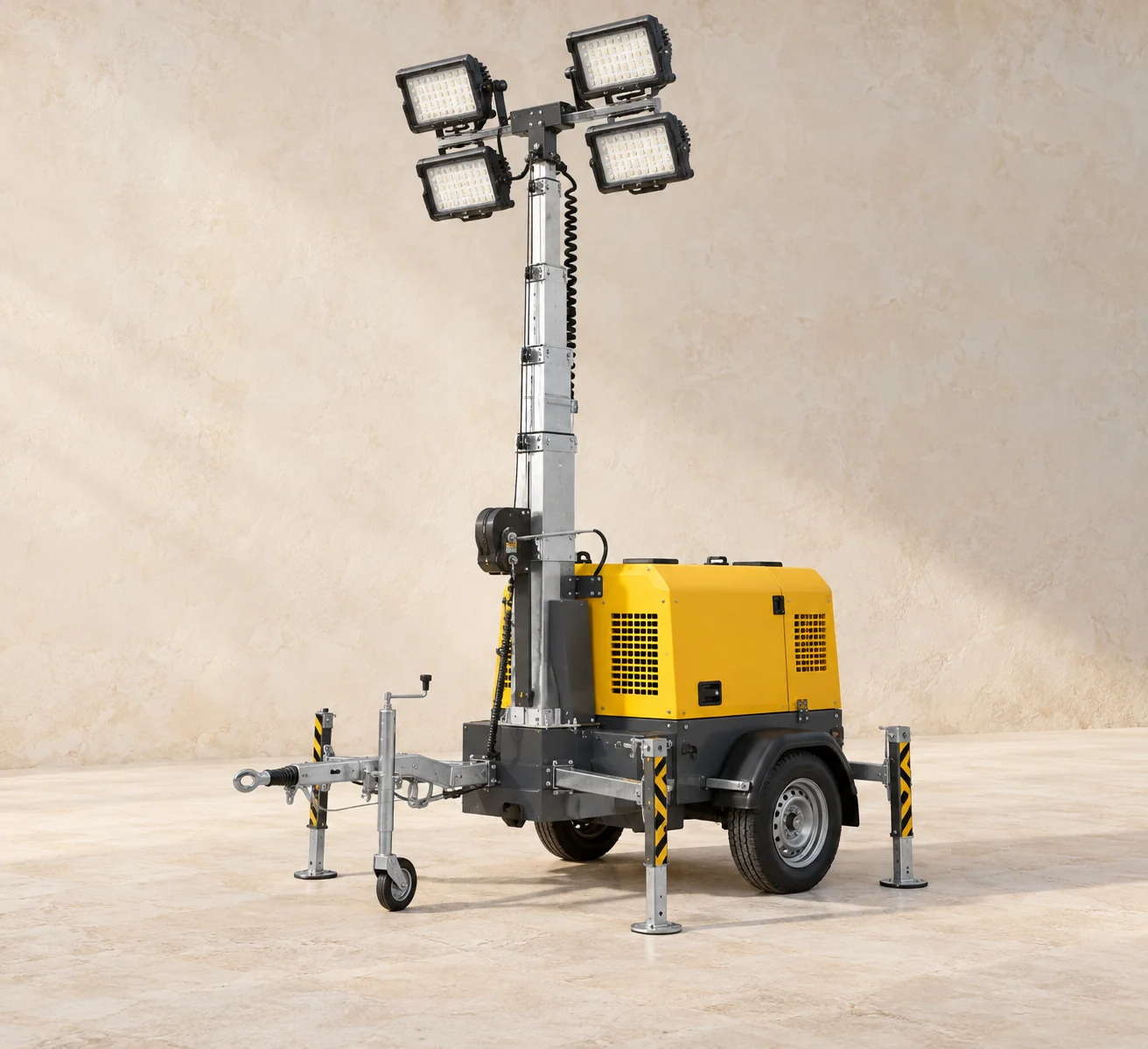 Atlas Copco HiLight BI+ 4 – LED-Lichtmast auf Mallorca mieten