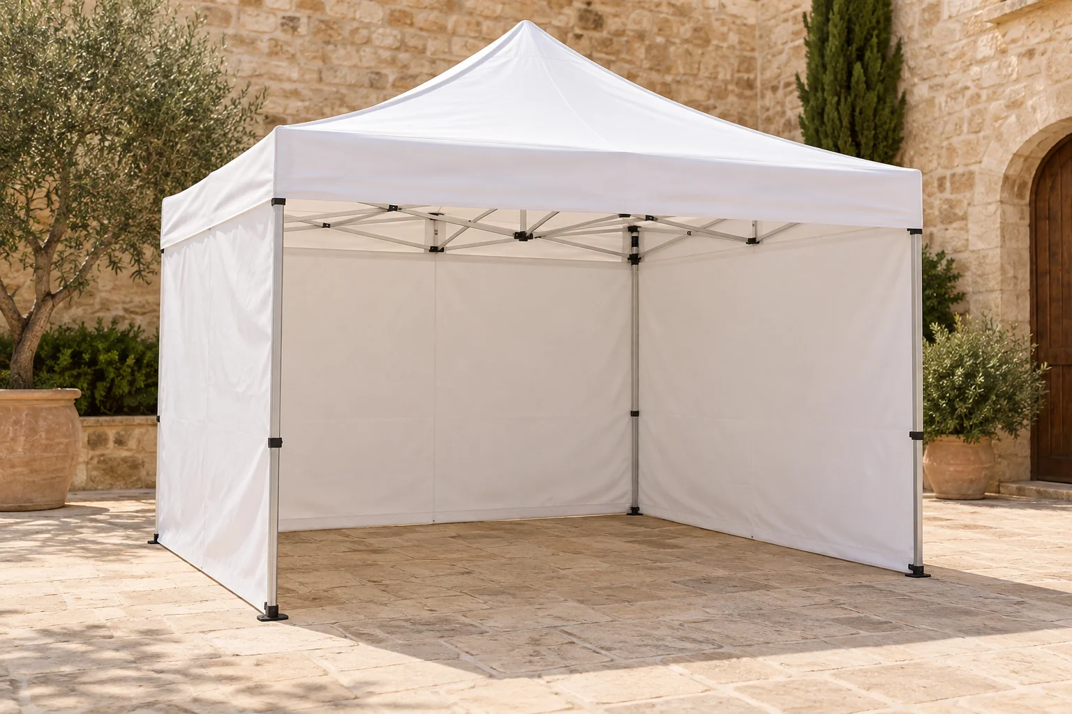 Marktstand-Pavillon 3 × 3 m – mit Seitenwänden auf Mallorca mieten