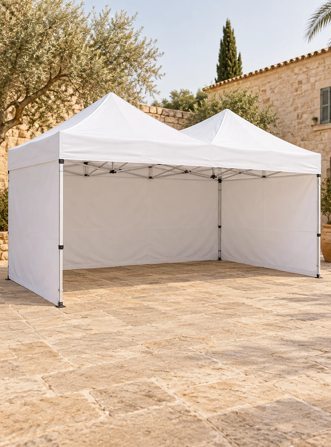 Marktstand-Pavillon 3 × 4,5 m – mit Seitenwänden auf Mallorca mieten