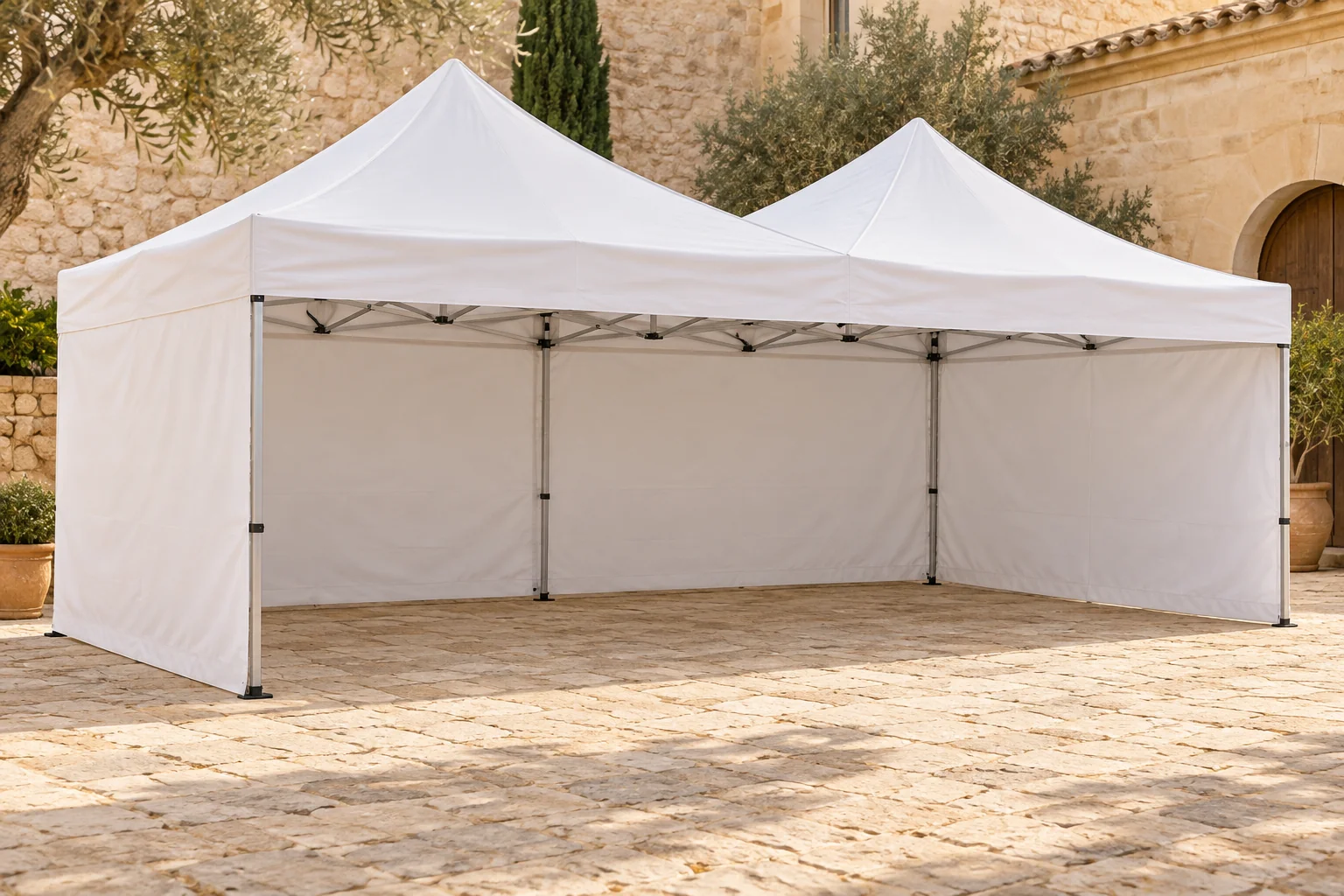 Marktstand-Pavillon 3 × 6 m – mit Seitenwänden auf Mallorca mieten